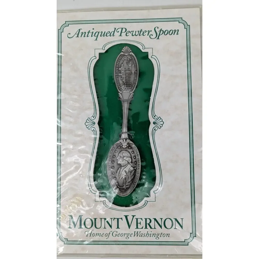 Lot 3 Vintage Pewter Presidential Souvenir Spoons George Washington Jefferson